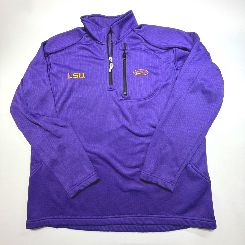 Drake LSU Tigers Quarter‎ Zip Pullover Men's Medium Purple Embroidered